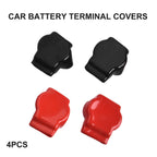 Set of 2 Battery Terminal Rubber Covers for Car RV Boat - Red Black