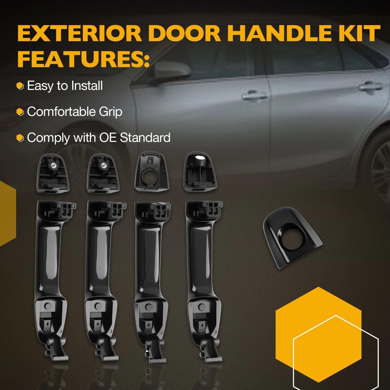 4X Exterior Door Handle for Toyota Camry (2012–2017)