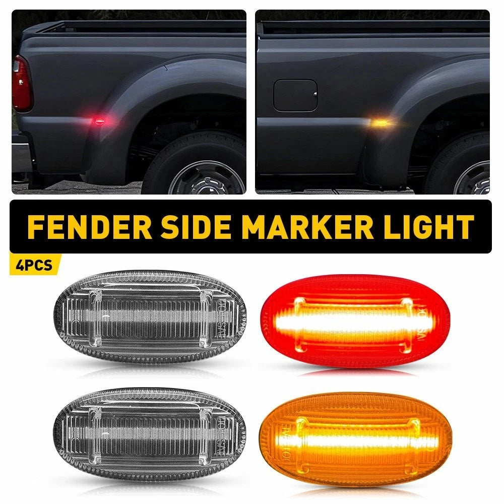 4X LED Side Marker Lamps for Ford F-250 F-350 F-450 F-550 (2011–2022) Amber Red