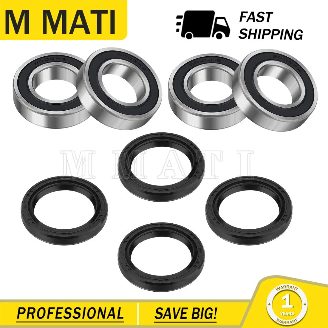 2X Front Wheel Bearing Seals for Kawasaki Mule 3000 3010 3020 4000 4010