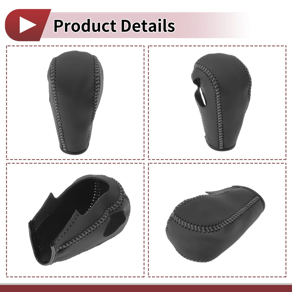 Gear Shift Knob Cover for Ford Edge (2011–2014) Gray Faux Leather