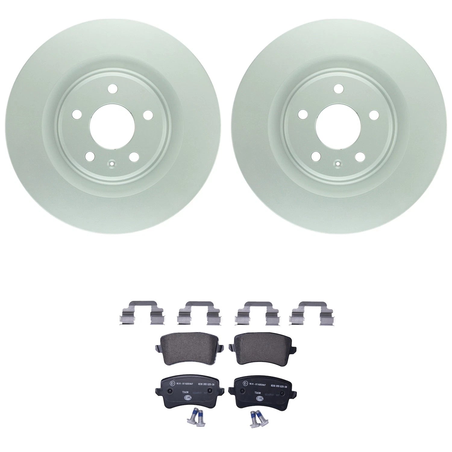 Bosch QuietCast Rear Rotors & Hella Low-Met Disc Brake Pad Kit for Audi Q5 (2009–2021)