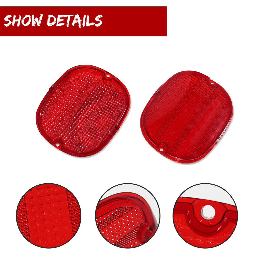 2X OE-Style Red Rear Tail Light Lenses for Chevy Corvette C4 (1990–1996)