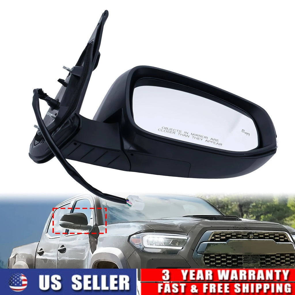 Right Passenger Side Mirror 8-Pin w/ Blind Spot Heated for Toyota Tacoma (2016–2023)