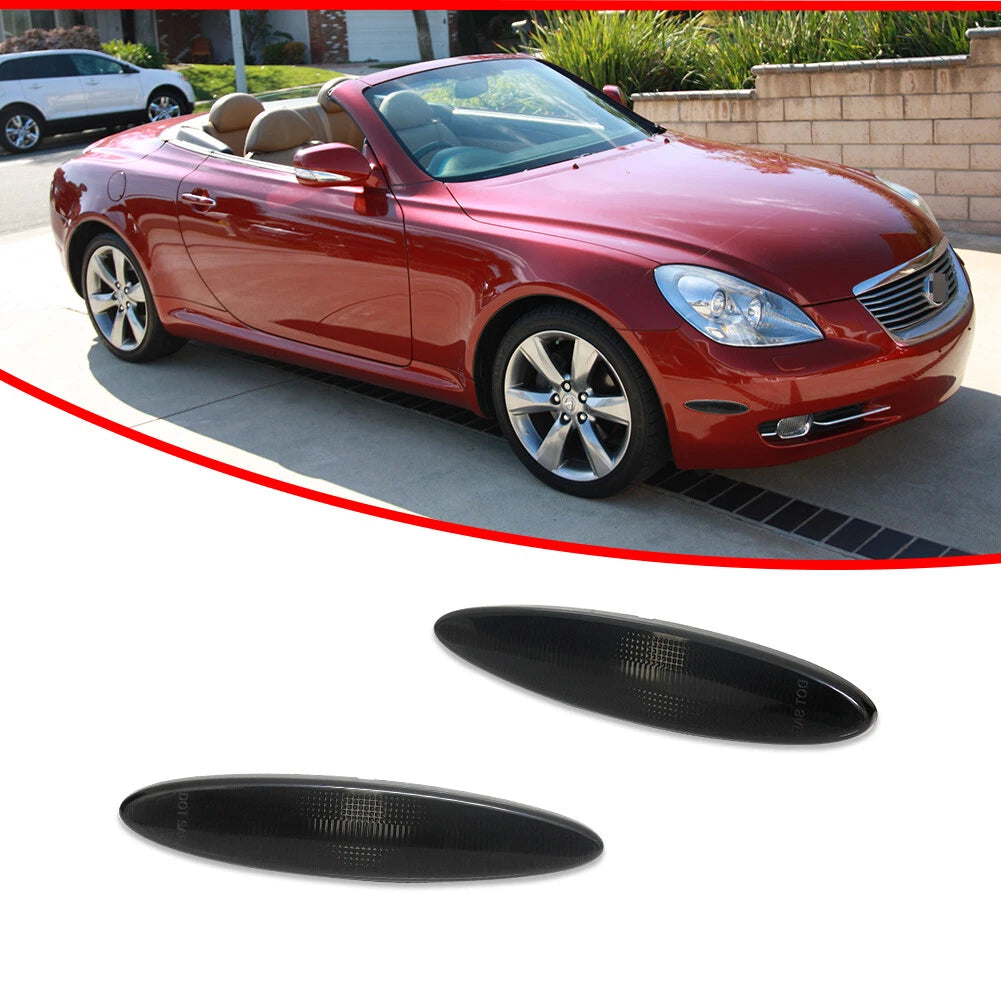 2X Smoked Black Side Marker Lights for Lexus SC430 (2002–2010)
