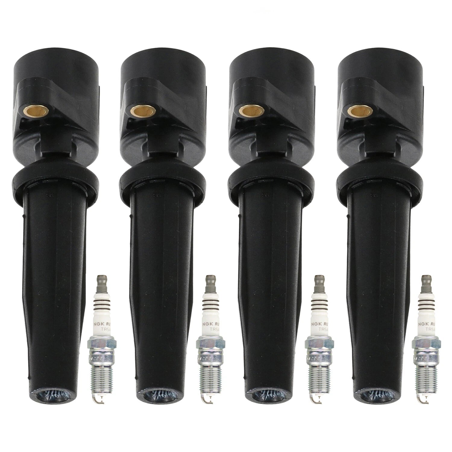 Set of 4 Ignition Coils & NGK Ruthenium HX Spark Plugs for Escape Tribute (L4)