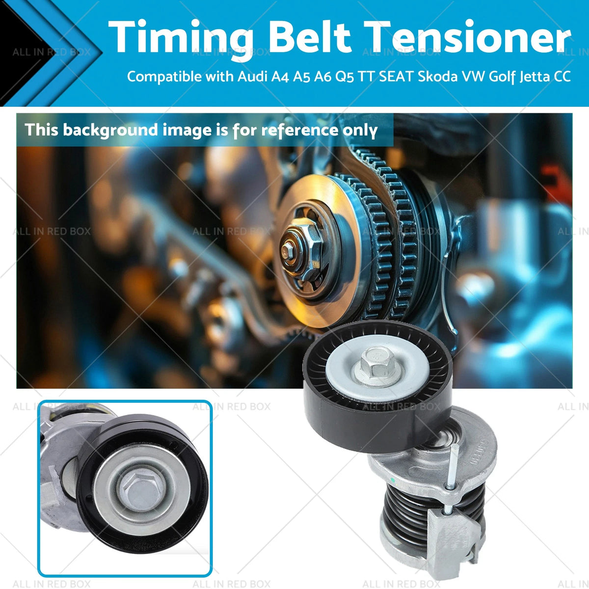 Engine Belt Tensioner for Audi A4 A5 Q5 TT VW Golf Jetta Skoda SEAT (2008–2023)