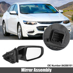 7Pin Right Side Exterior Door Mirror Assembly Black for Chevrolet Malibu (2008–2012)