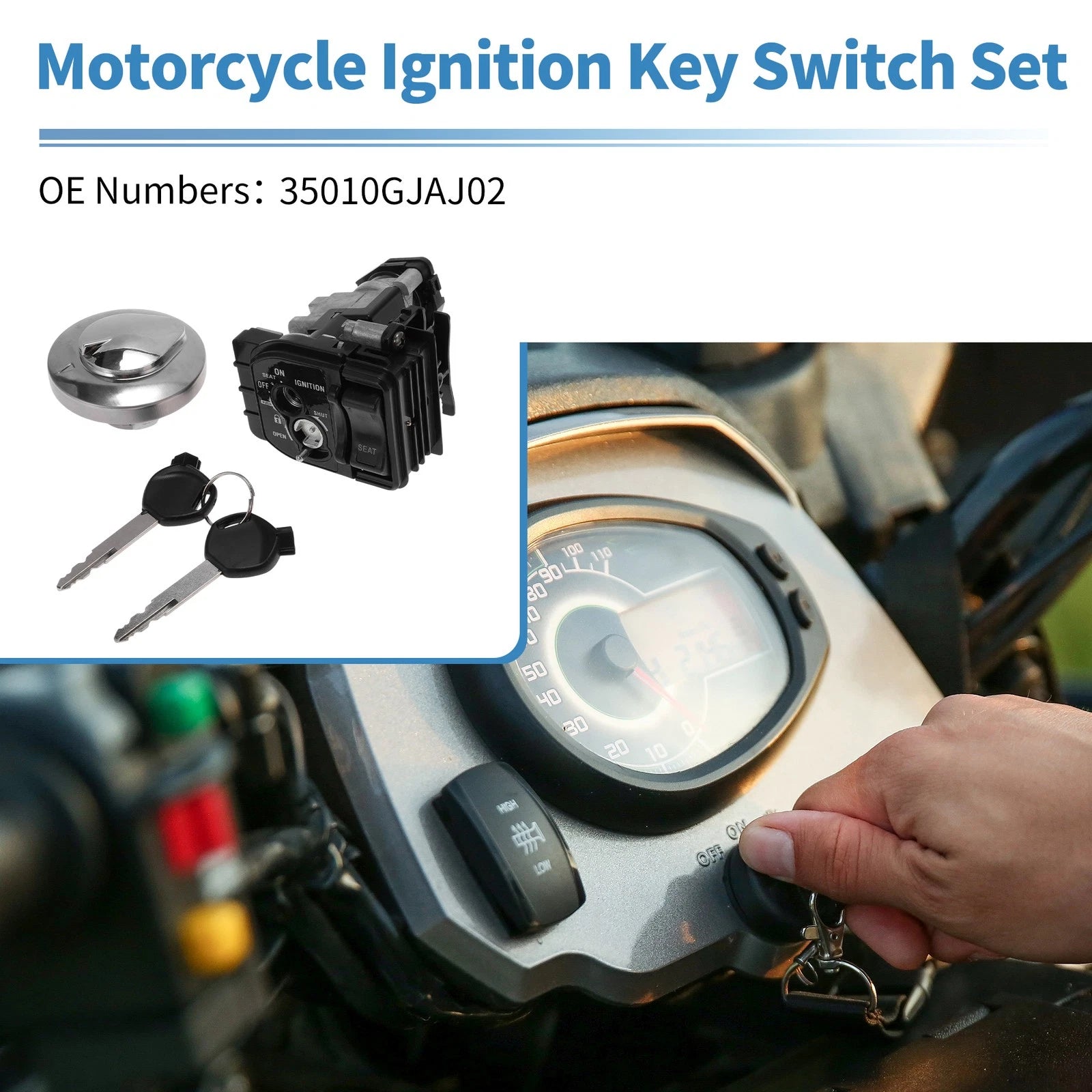 Ignition Key Switch No. 35010GJAJ02 for Honda NCW50 (2016–2024)