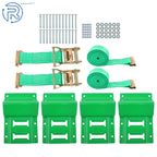 E Track Wheel Chock Tie Down Kit for Secure Cargo (Heavy Duty)