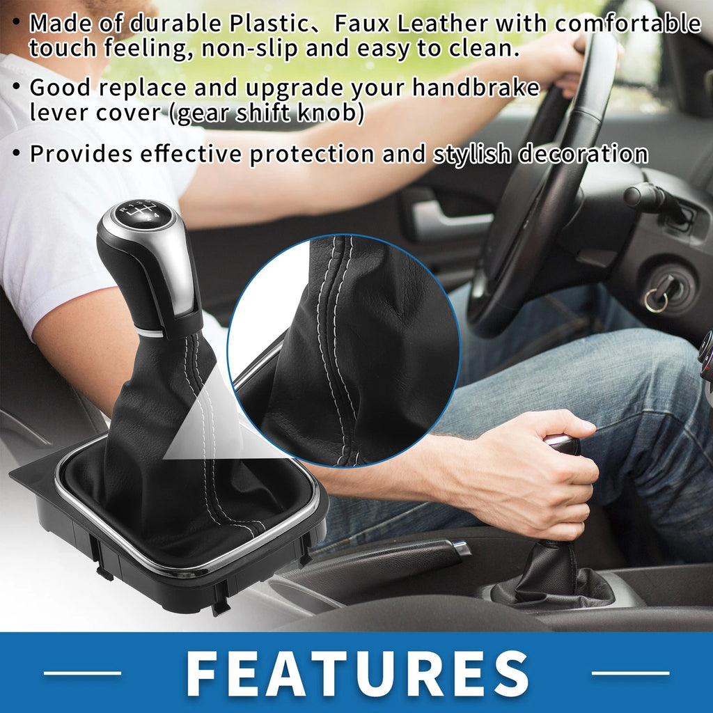 5 Speed Manual Gear Shifter Knob with Cover for Volkswagen Jetta (2006–2010)