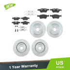 Set of 4 Drilled Brake Rotors & Ceramic Pads for Mercedes-Benz GL450 (2007–2012)