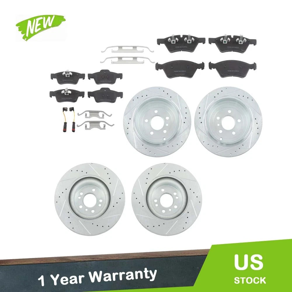 Set of 4 Drilled Brake Rotors & Ceramic Pads for Mercedes-Benz GL450 (2007–2012)