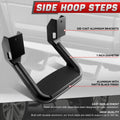 Set of 2 Black Powder-Coated Cast Aluminum Side Steps for Ford Chevy GMC Dodge