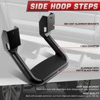 Set of 2 Black Powder-Coated Cast Aluminum Side Steps for Ford Chevy GMC Dodge