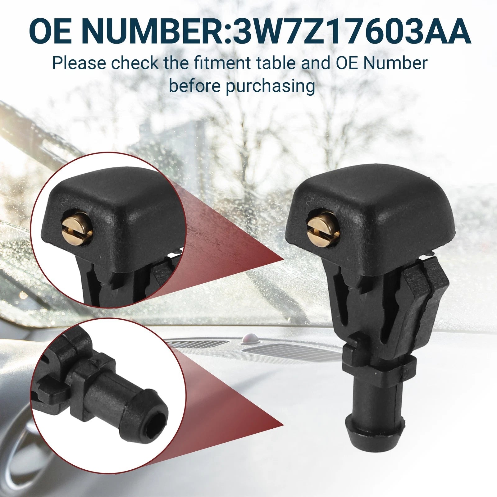 Windshield Washer Nozzle Set for Ford Econoline  with Hose & Connectors