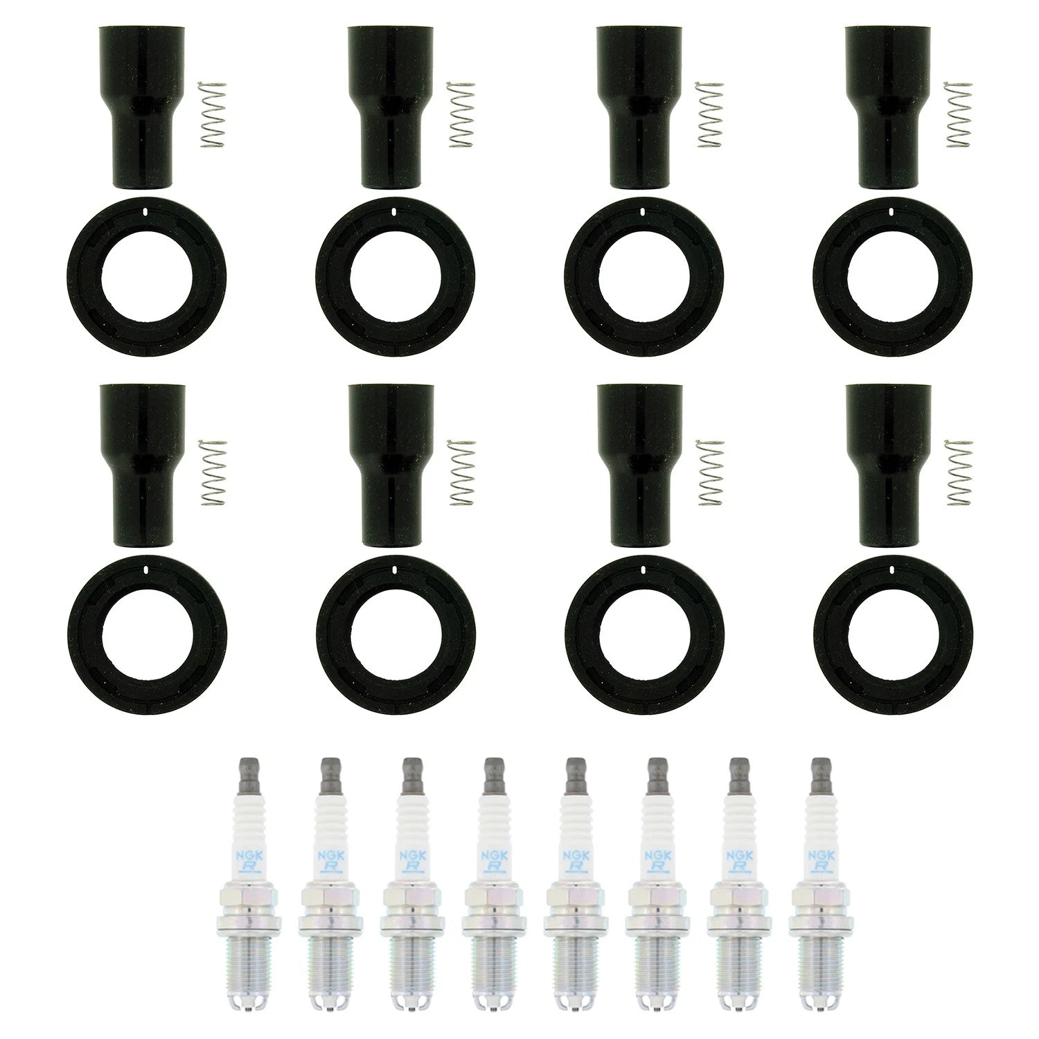 Set of 8 NGK Standard Spark Plugs & Coil Boots for Lexus GS430 SC430 (2001–2006)