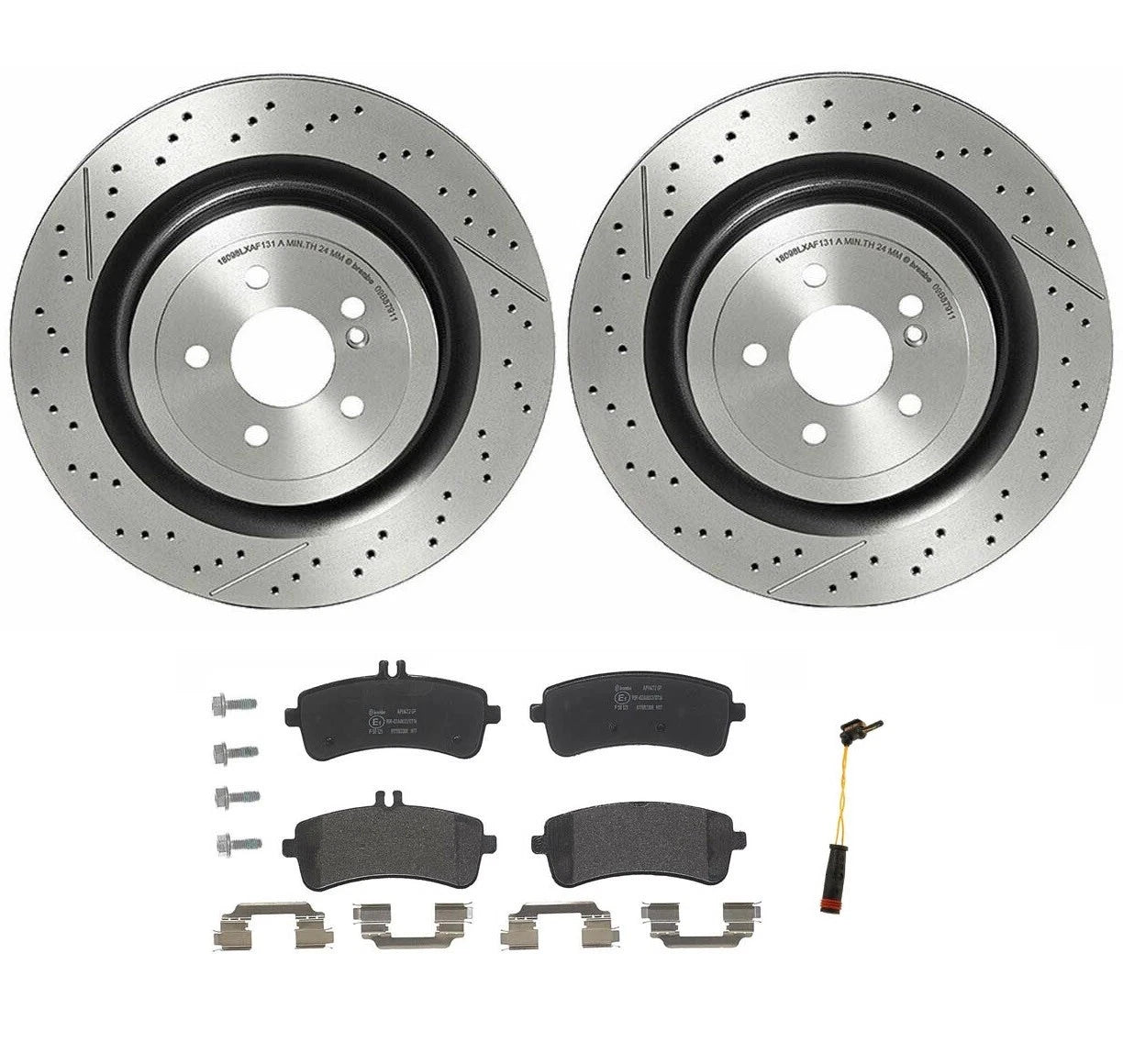 Brembo Rear Brake Kit Rotors Low-Met Pads for MB C190 R190 Maybach (B06 U69 U70)