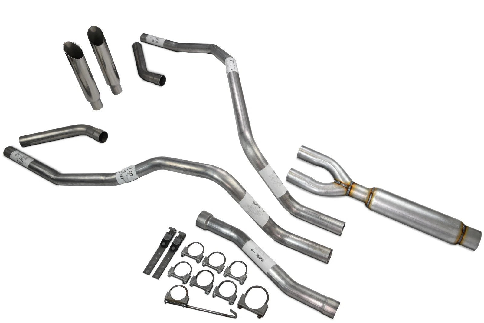 Dual Exhaust Tips for Nissan Titan (2004–2006) 2.5" Glasspack Slash