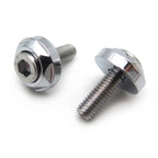2Pcs Chrome License Plate Bolts Screws for Motorcycle Car