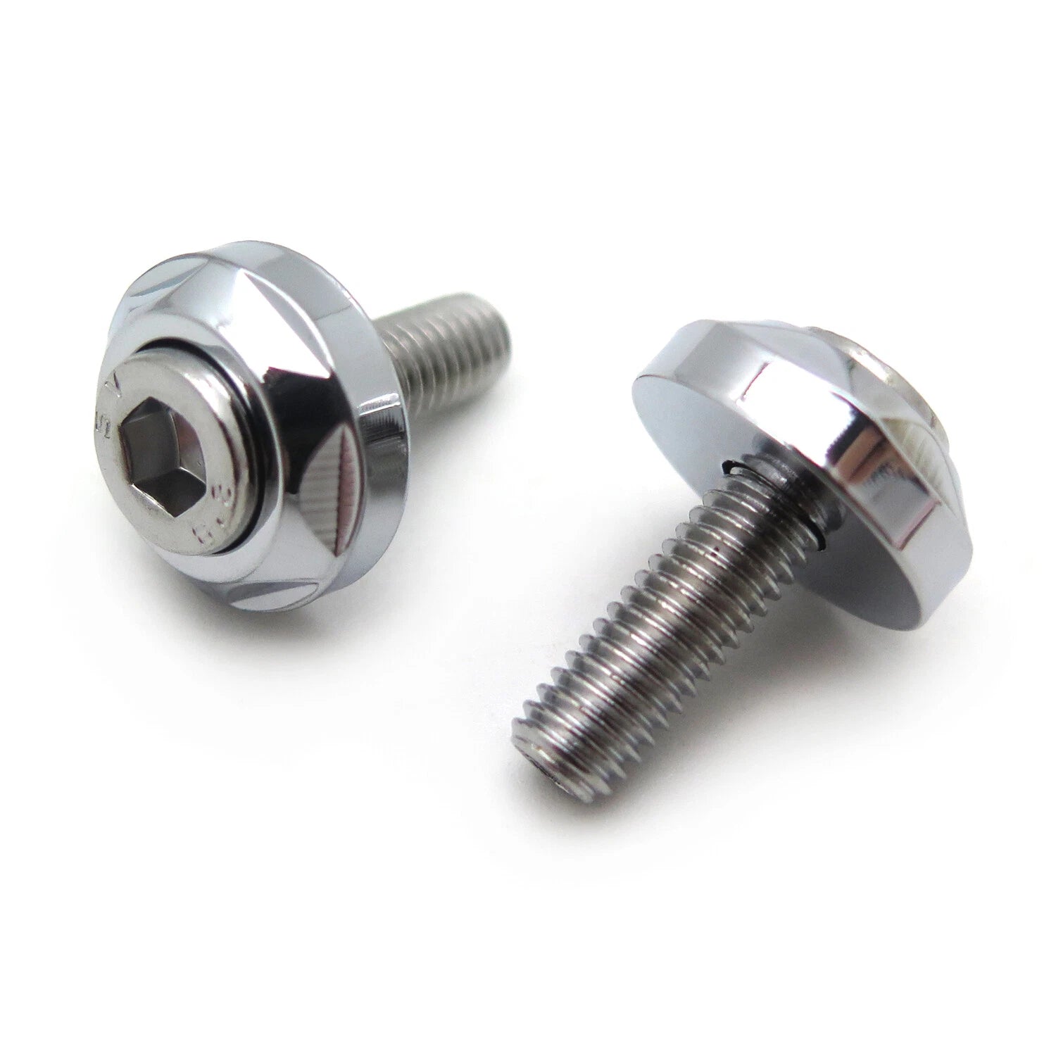 2Pcs Chrome License Plate Bolts Screws for Motorcycle Car