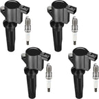 Set of 4 Ignition Coils + 4 Iridium Spark Plugs for Ford Fusion (2009–2021)