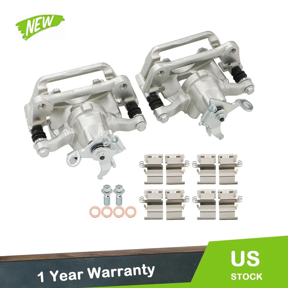 Set of 2 Rear Brake Calipers w/ Bracket for Dodge Journey (2012–2018) 18-B5464