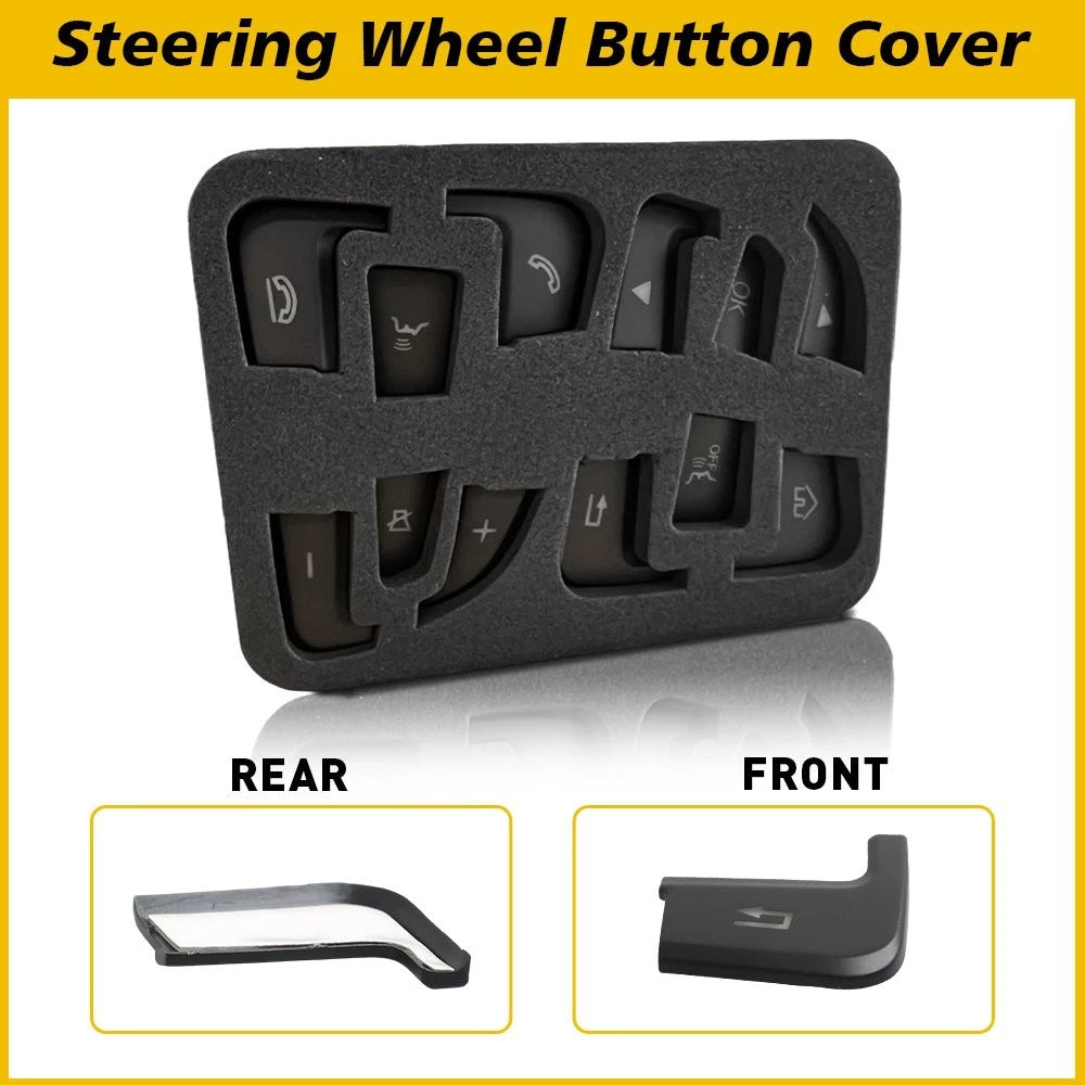 12Pcs Steering Wheel Button Silver Trim for Mercedes Benz C Class