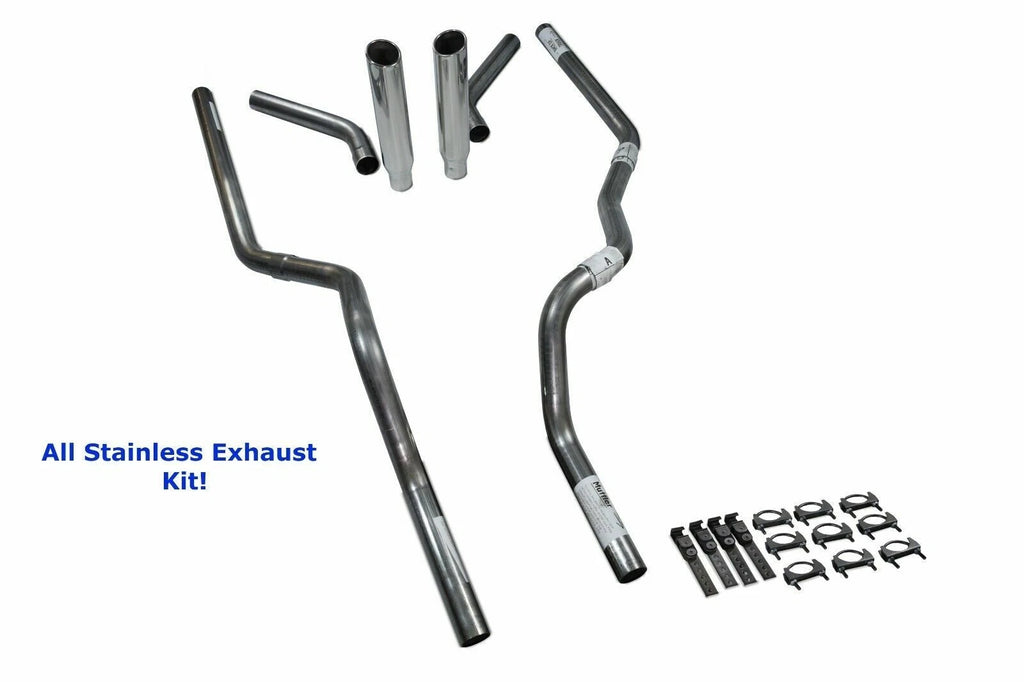 Dual Exhaust Kit for Dodge Ram 1500 (2009–2018) - All-Stainless, Rolled Tip