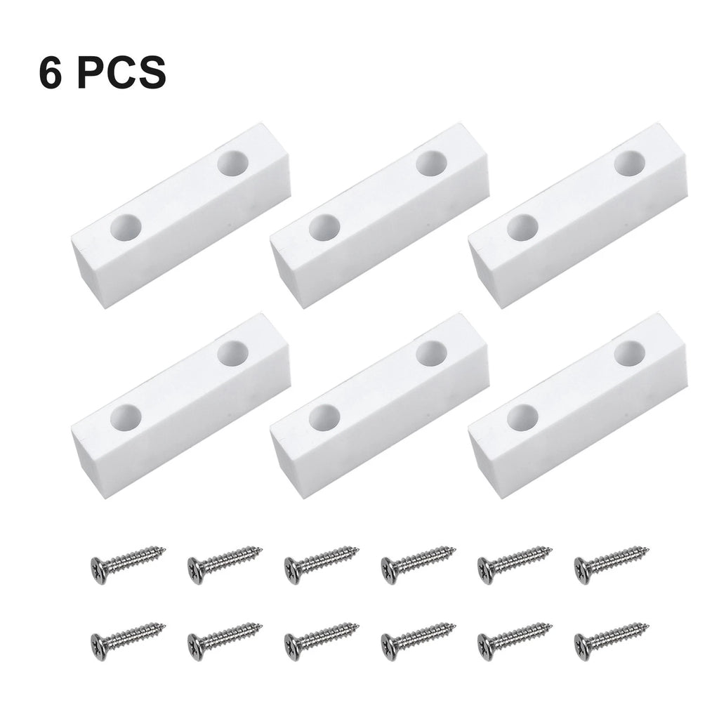 6x Double Hole Sliding Door Lock Block Limiter for Window Positioning (N/A)
