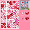 9 Sheets Romantic Window Stickers Red Hearts for Valentine's Day Decor
