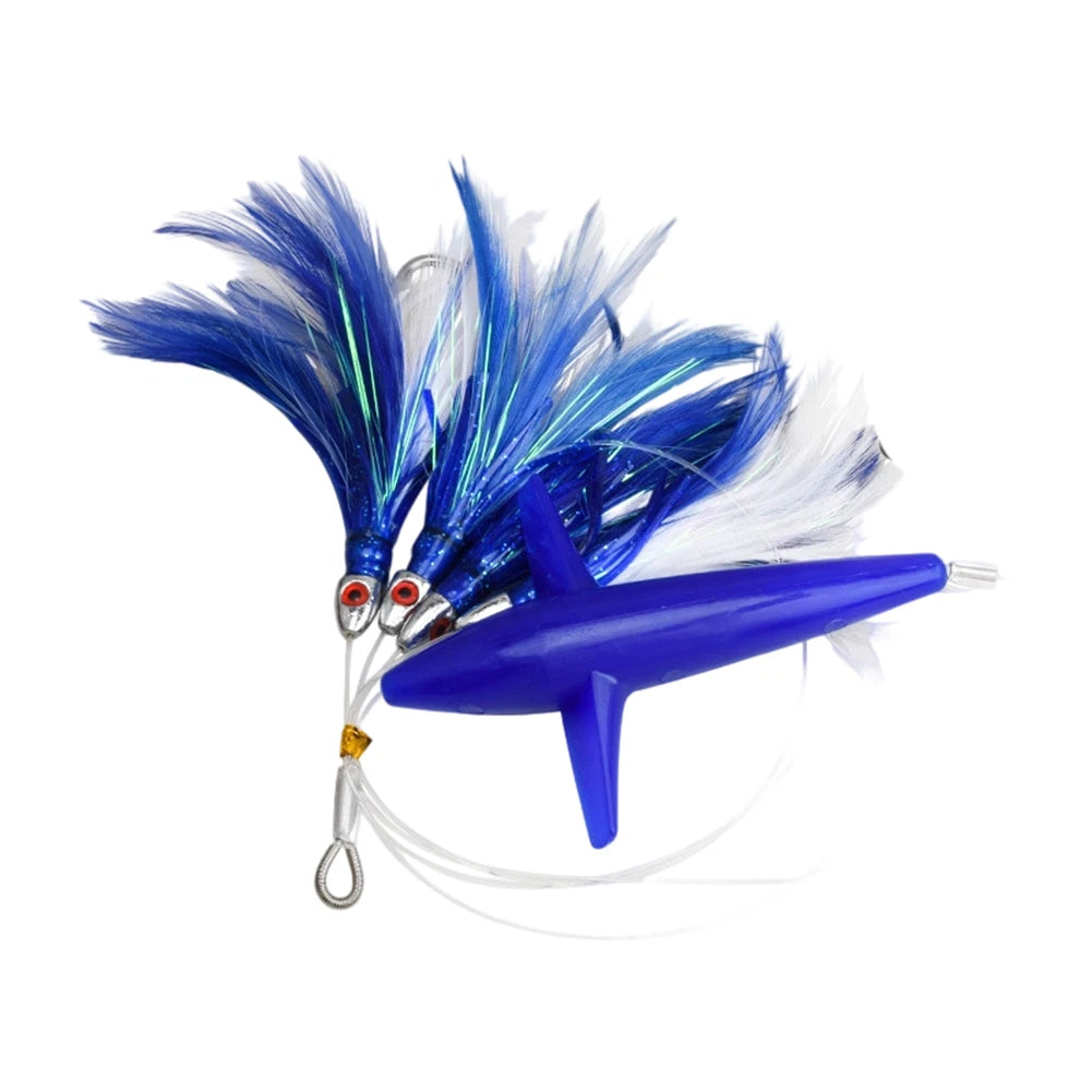 Feather Trolling Skirt Tuna Lure for Boat Fishing (2X Strong Hook Design)