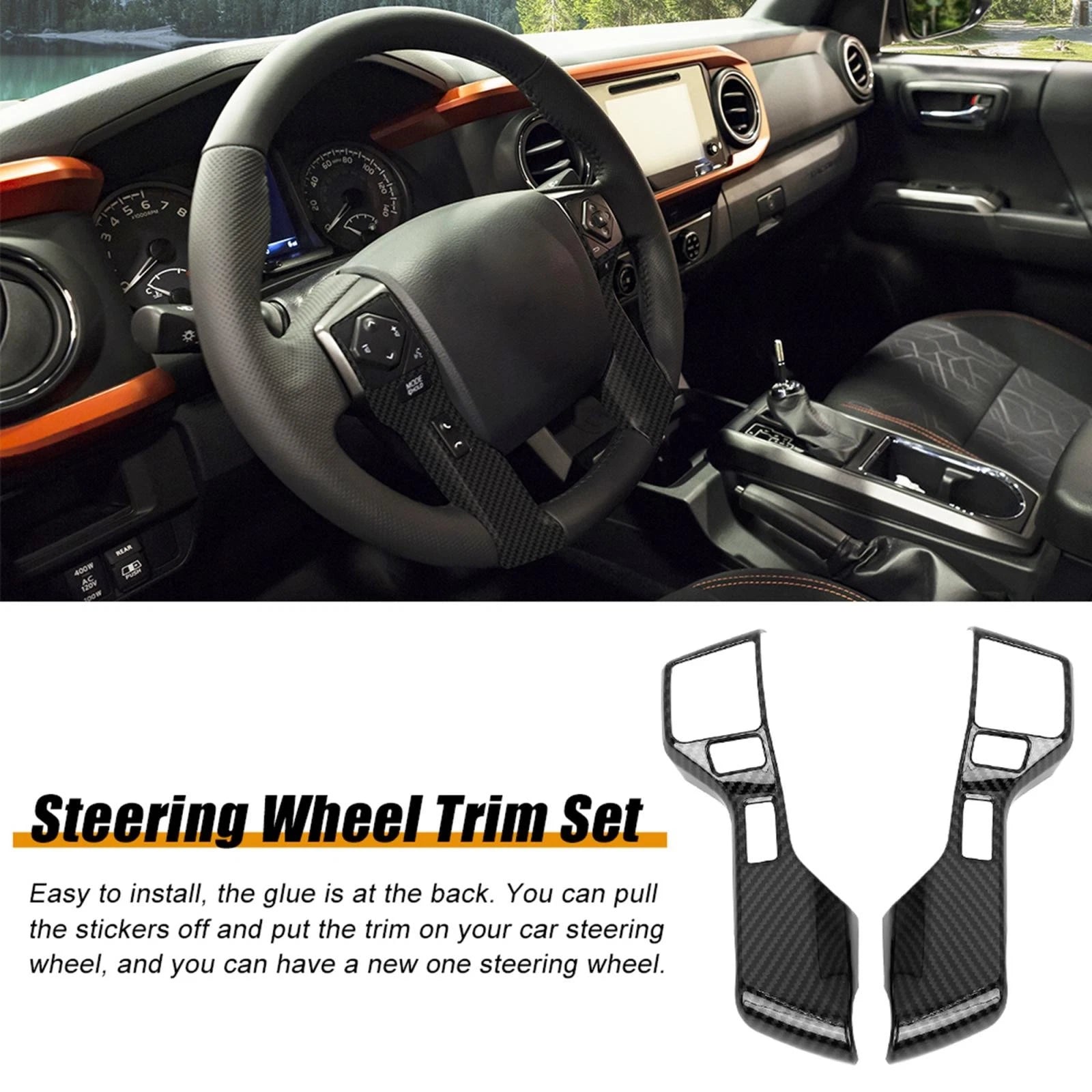 Steering Wheel Button Cover Trim for Toyota Tundra Tacoma Sequoia 4Runner (2007–2021)