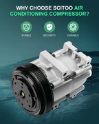A/C Compressor with Clutch for Ford F-150 F-250 F-350 Bronco F-53 (1990–1995)