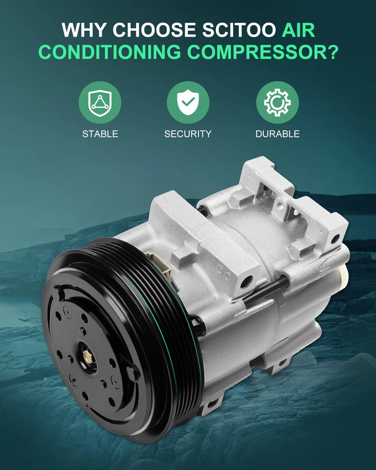 A/C Compressor with Clutch for Ford F-150 F-250 F-350 Bronco F-53 (1990–1995)