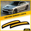 Set of 2 Smoked Amber Side Signal Lights for Dodge Charger (2015–2022)