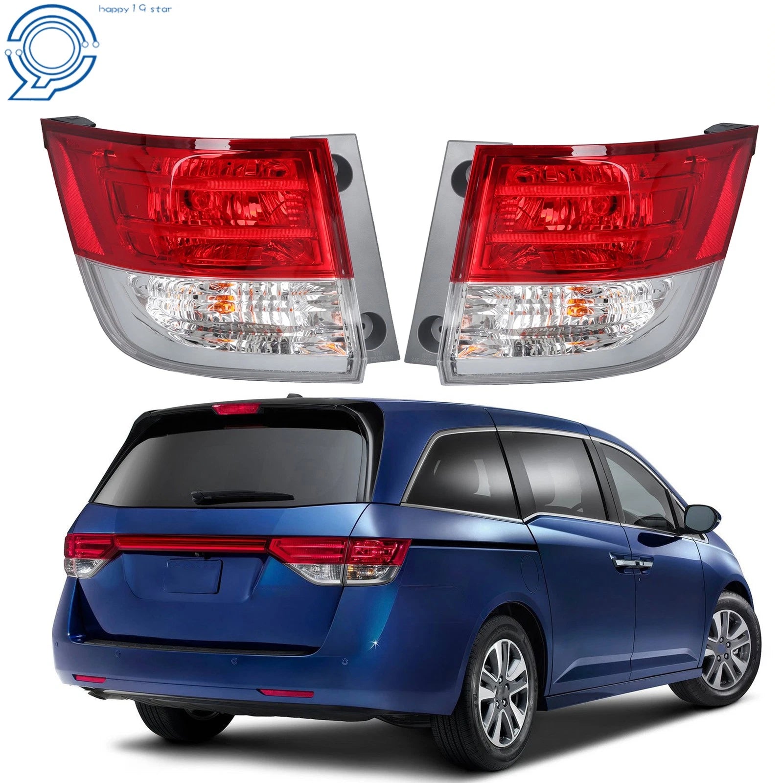 Set of 2 Rear Outer Tail Light Lamps for Honda Odyssey (2014-2017)