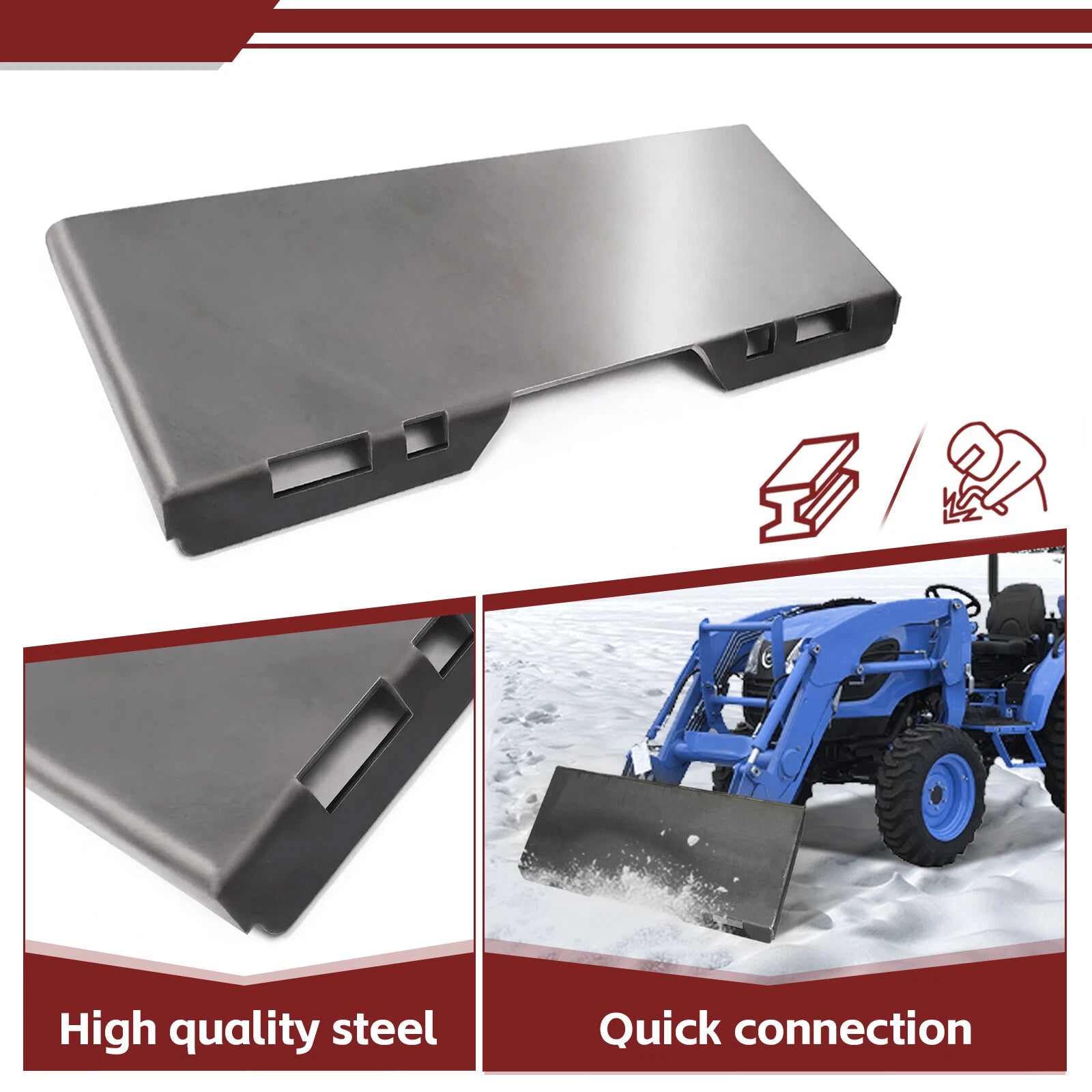 Quick Tach Mount Plate Adapter for Bobcat Skid Steer Loader