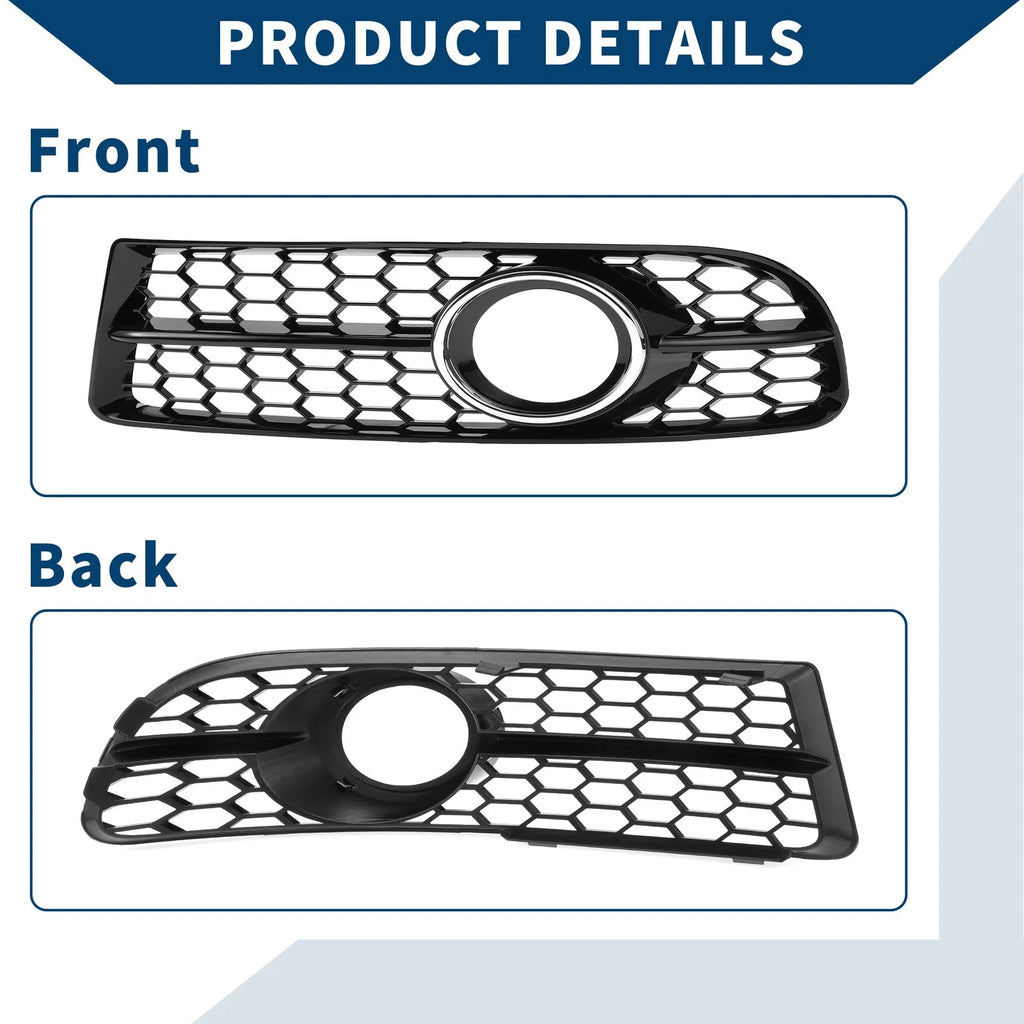 1 Pair Fog Light Grills for Audi A4 B7 S4 (2005–2008) No. 8E0807681F/8E0807682F