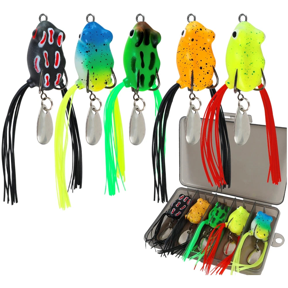 Set of 5 Soft Silicone Floating Lures for Bass Fishing