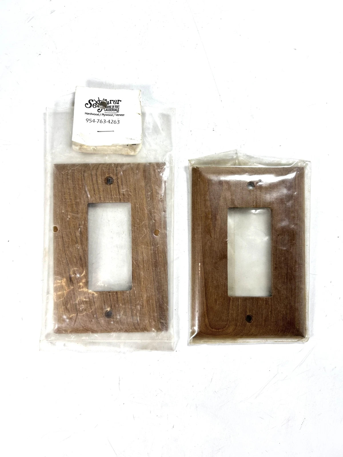 Set of 2 Seafarer Hardwood Plywood Veneer Outlet Face Plates