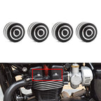 4X Billet Aluminum Head Bolt Cover Cap for Triumph T120 Thruxton Scrambler (2016–2023)