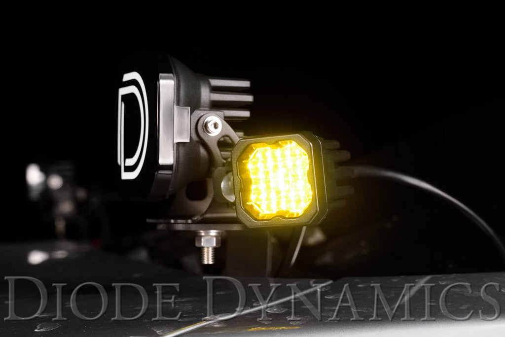 LED Pod Lights Sport Yellow Wide Beam With Amber Back Light Pair for Toyota (2001–2007)