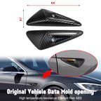 Matte Carbon Fiber ABS Side Camera Decor Cover Trim for Tesla Model 3 & Y (2017-2024)