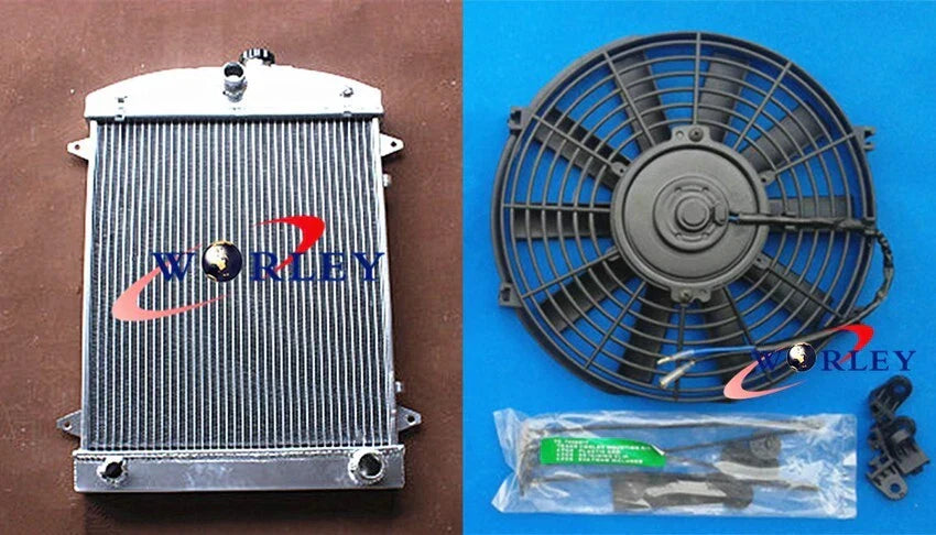 Aluminum Radiator + Fan for Holden FJ FX (1948-1955)