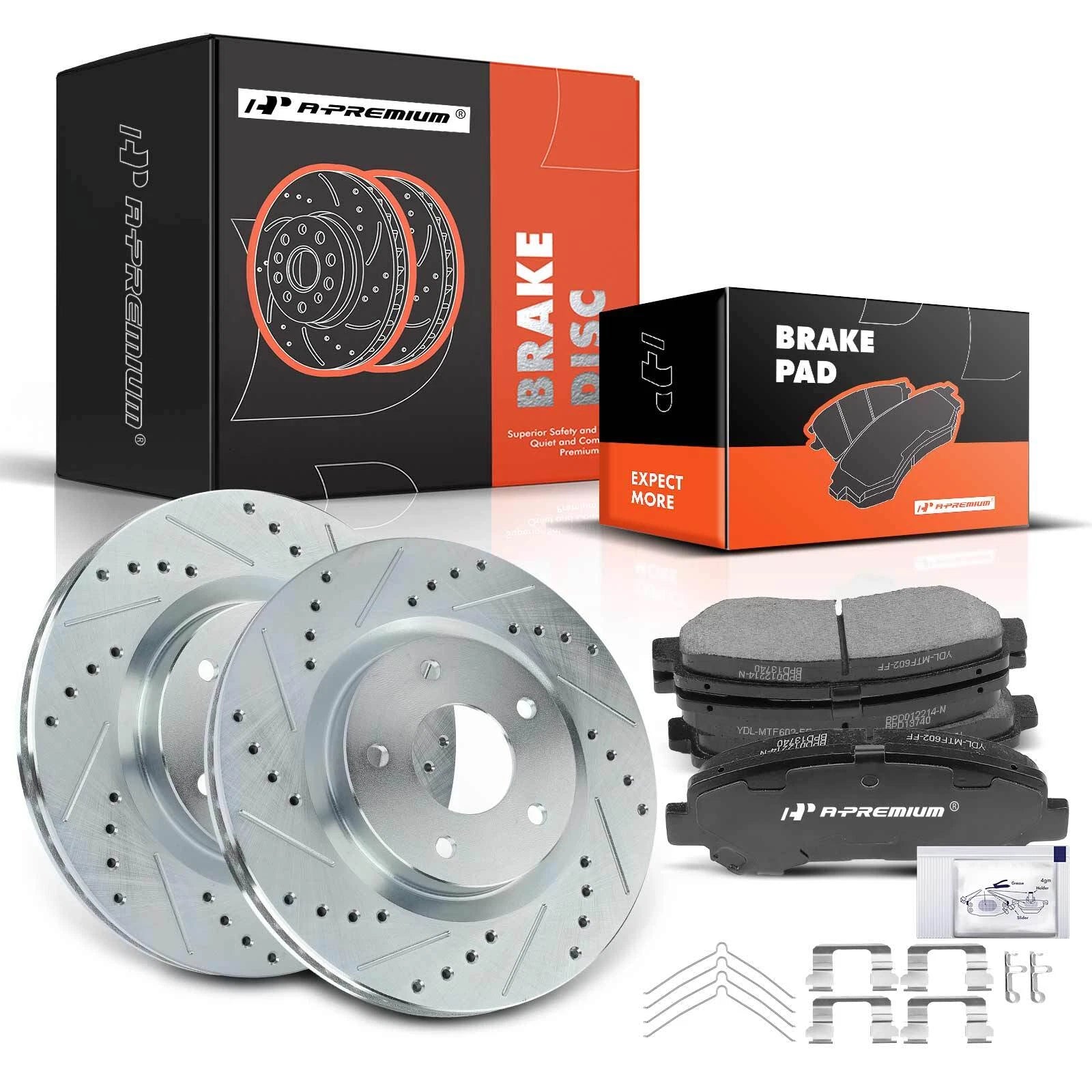Front Drilled Brake Rotors & Ceramic Pads for Nissan Rogue (2008–2013)