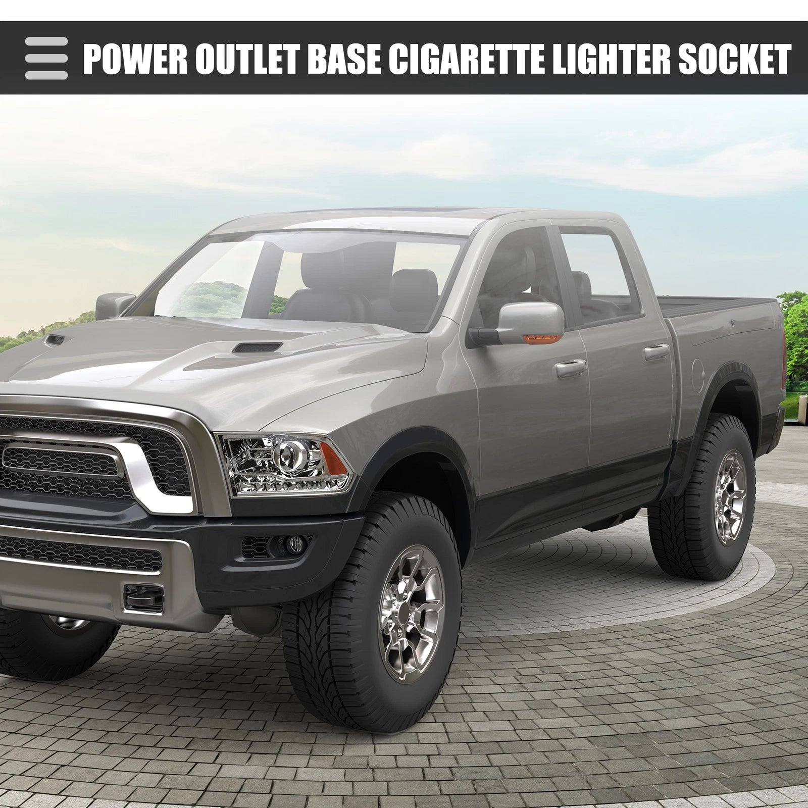 Cigarette Lighter Socket for Dodge Ram, Jeep, Chrysler (2002–2023)