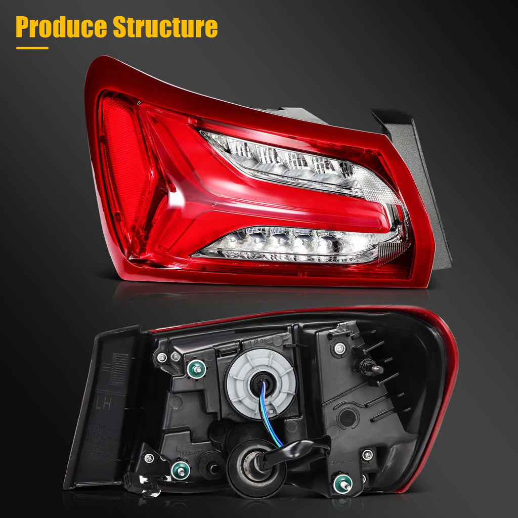Driver Left Outer Tail Light for Chevy Malibu (2019–2022) Red LED