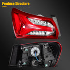 Driver Left Outer Tail Light for Chevy Malibu (2019–2022) Red LED
