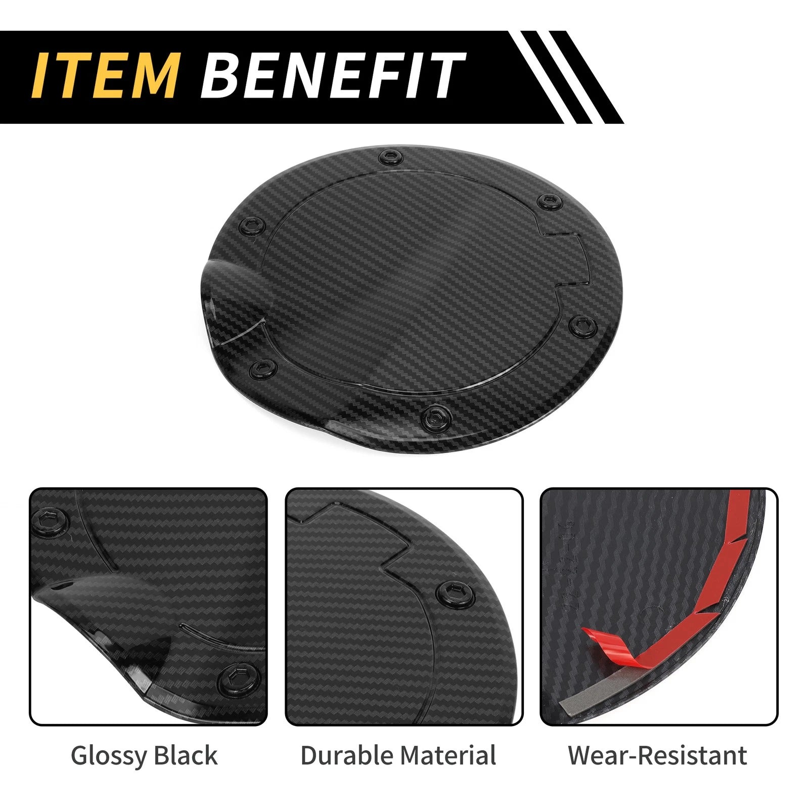 Carbon Fiber Pattern Fuel Tank Cap Cover Trim for Toyota Tundra (2022–2024)